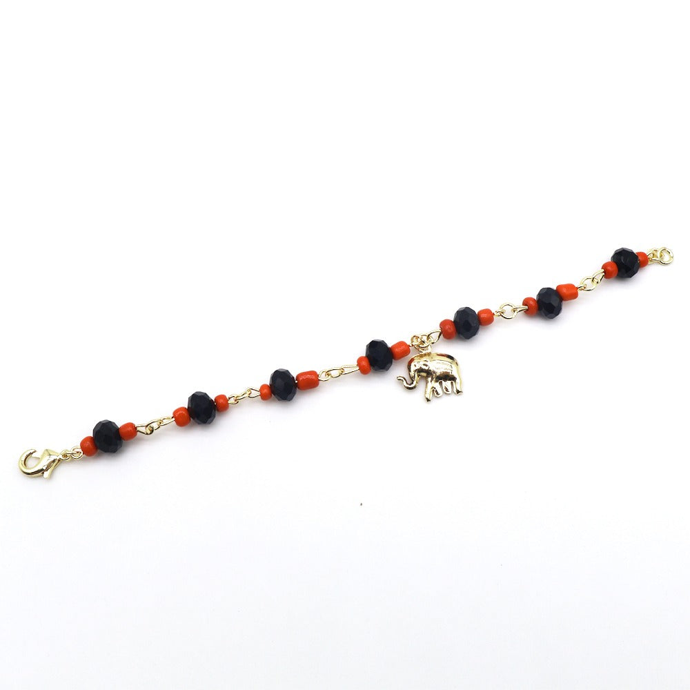 18k Layered Real Gold Plated elephant azbche bracelet 7 inches #26