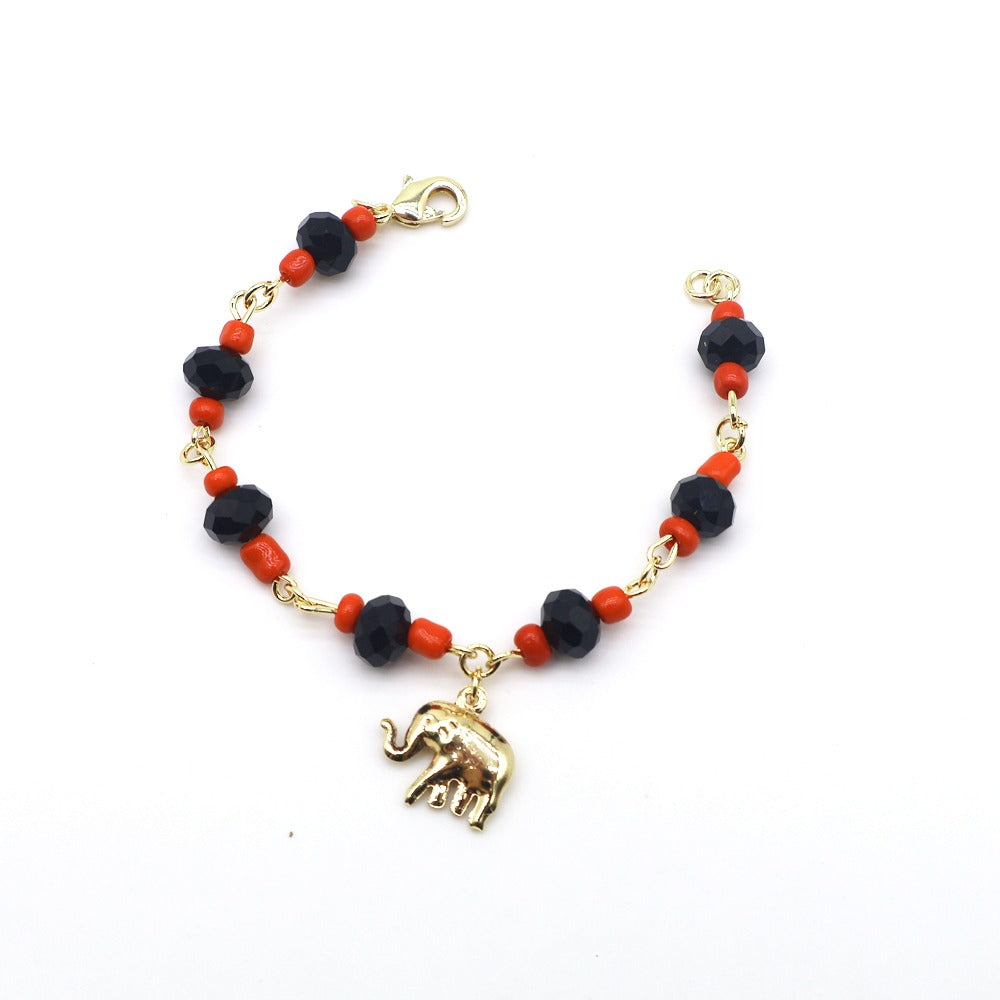 18k Layered Real Gold Plated elephant azbche bracelet 7 inches #26