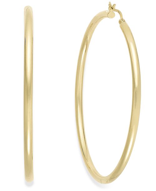 18k layered real gold filled round hoop earrings #12