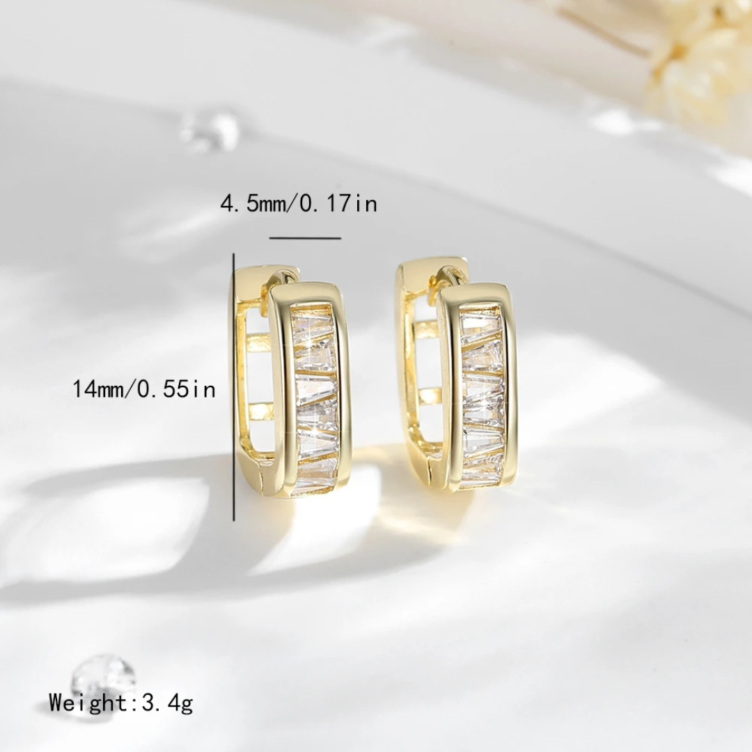 14k Layered Real Gold Plated & silver Layered Real Gold Plated stunning huggies earrings #13