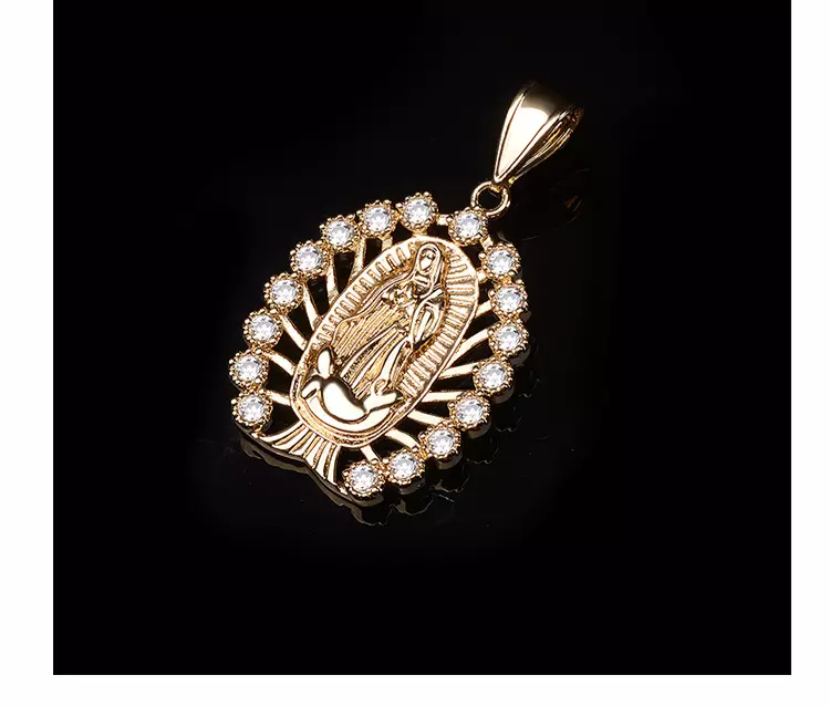 18k Layered Real Gold Filled virgin Mary charm pendant with 24 inches necklace chain #2