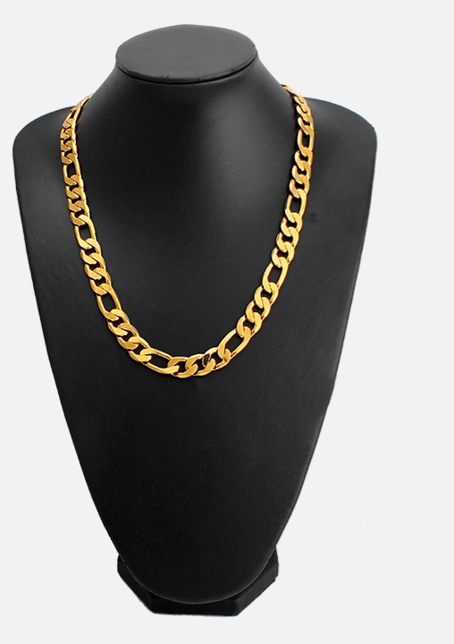 18k Layered Real Gold Filled Set Figaro link chain with bracelet