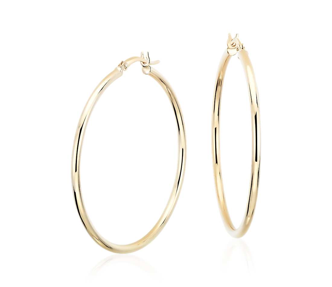 18k layered real gold filled round hoop earrings #12