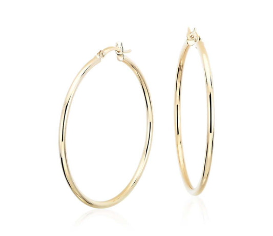 18k layered real gold filled round hoop earrings #12