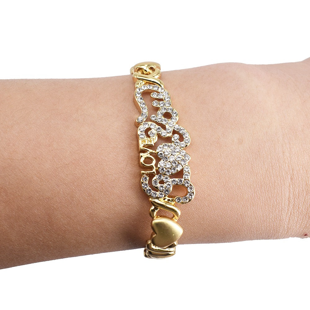 18k Layered real gold filled xo I love you bracelet 7.5 inches #2