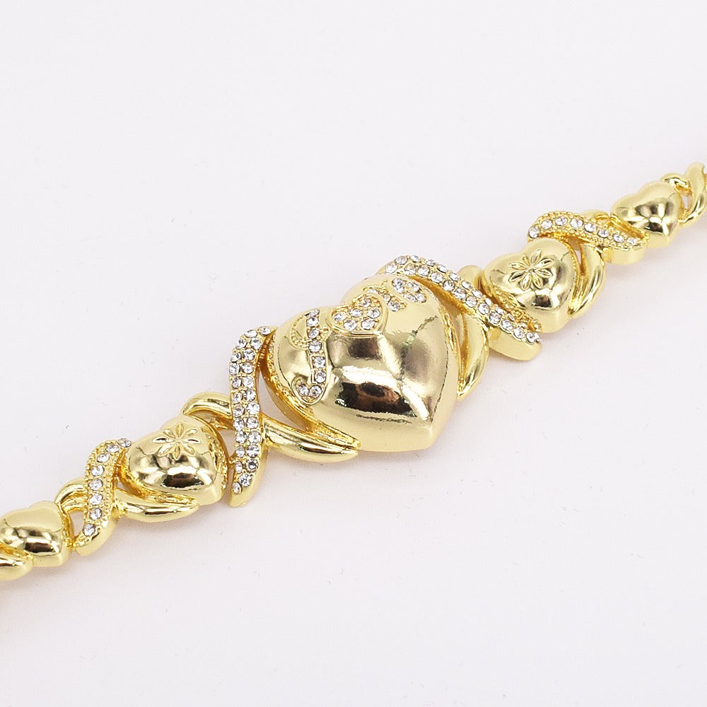 18k Layered real gold filled xo bracelet 7.5 inches #3