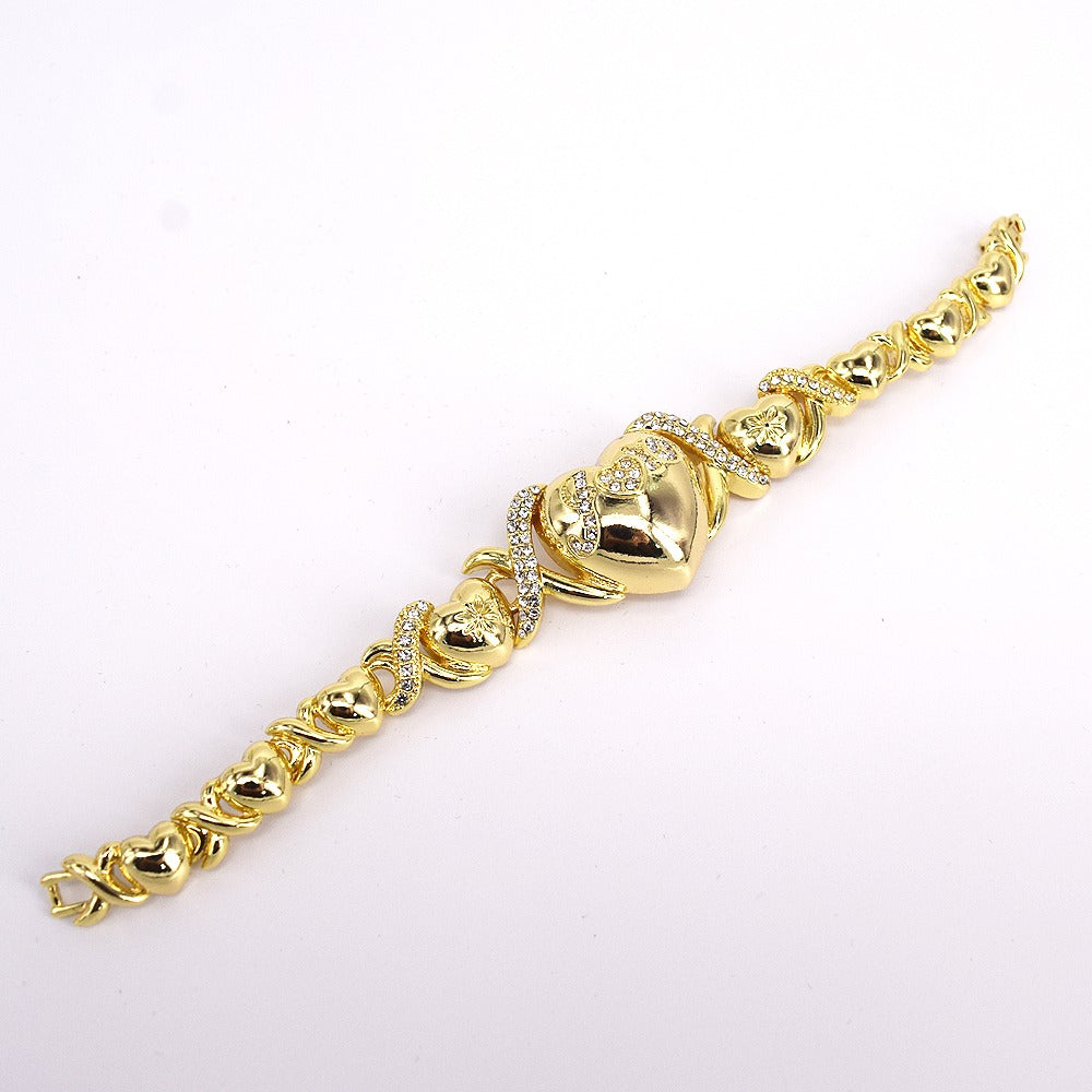 18k Layered real gold filled xo bracelet 7.5 inches #3