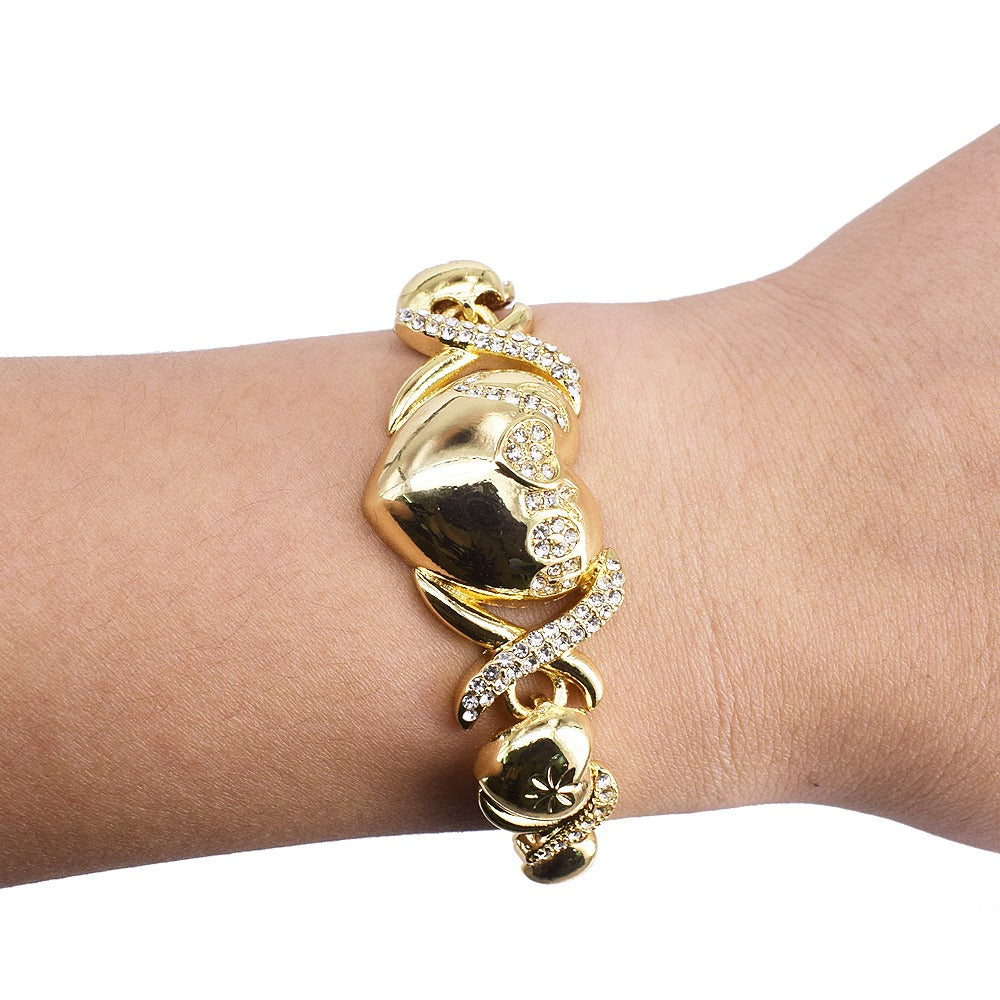 18k Layered real gold filled xo bracelet 7.5 inches #3