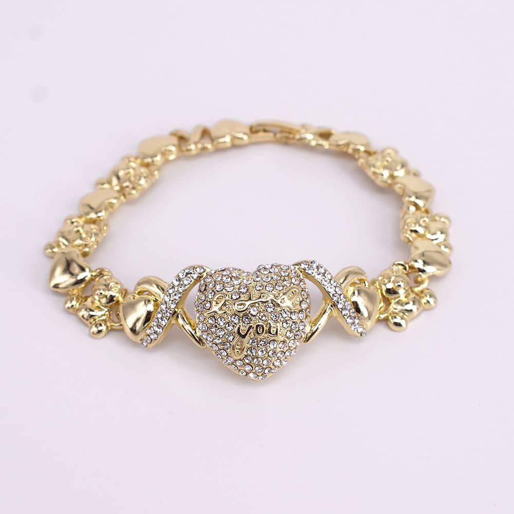 18k Layered real gold filled xo bracelet love 7.5 inches #4