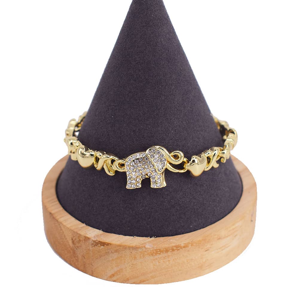 18k Layered real gold filled xo elephants bracelets 7.5 inches #5