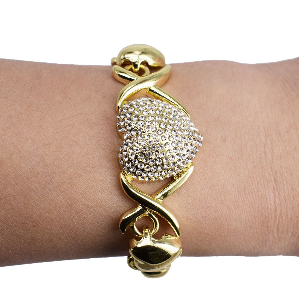 18k Layered real gold filled xo bracelet icedout heart #6