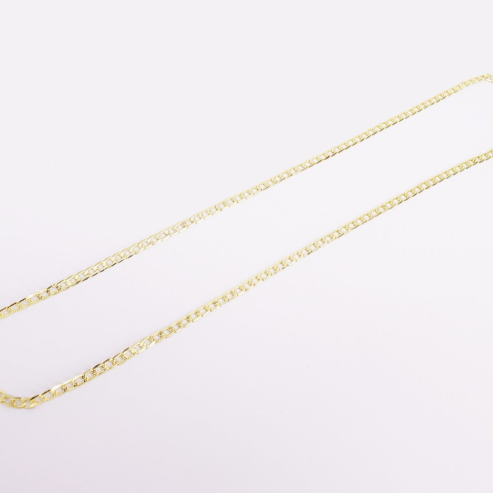 18k Layered Real Gold Filled cuben link chain diamond cut 4mm×24"