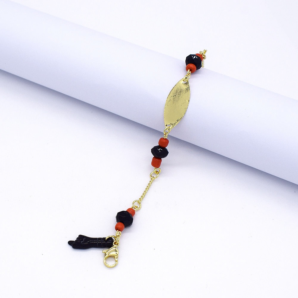 18k Layered Real Gold Filled azbche id bracelet 6"