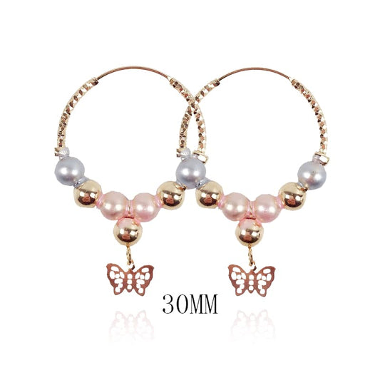 Butterfly Hoop Earrings tri colors #61