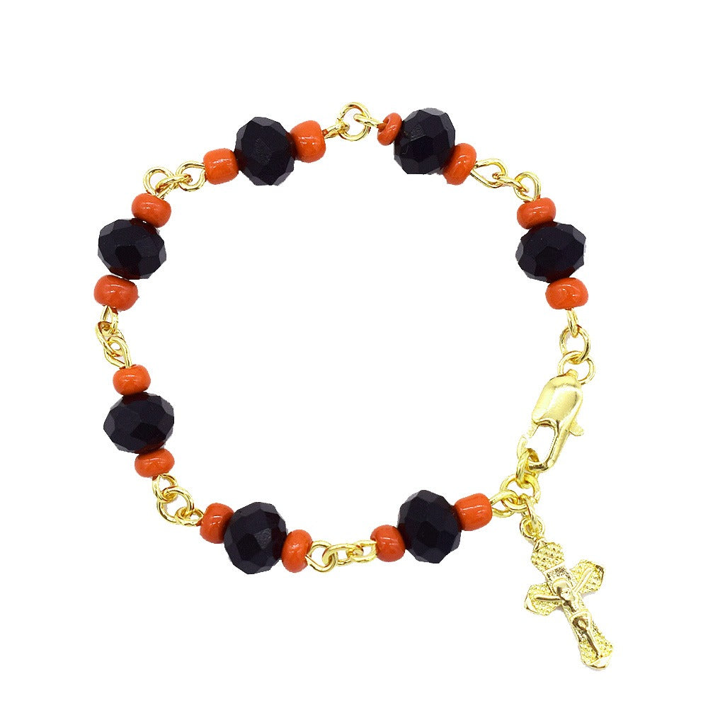 18k Layered Real Gold Filled cross azbche bracelet 6 inches