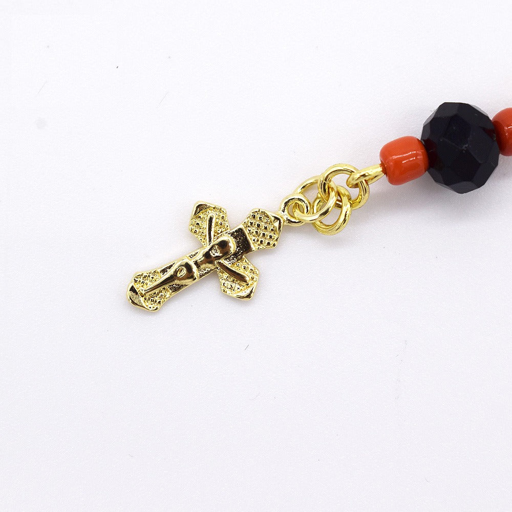 18k Layered Real Gold Filled cross azbche bracelet 6 inches