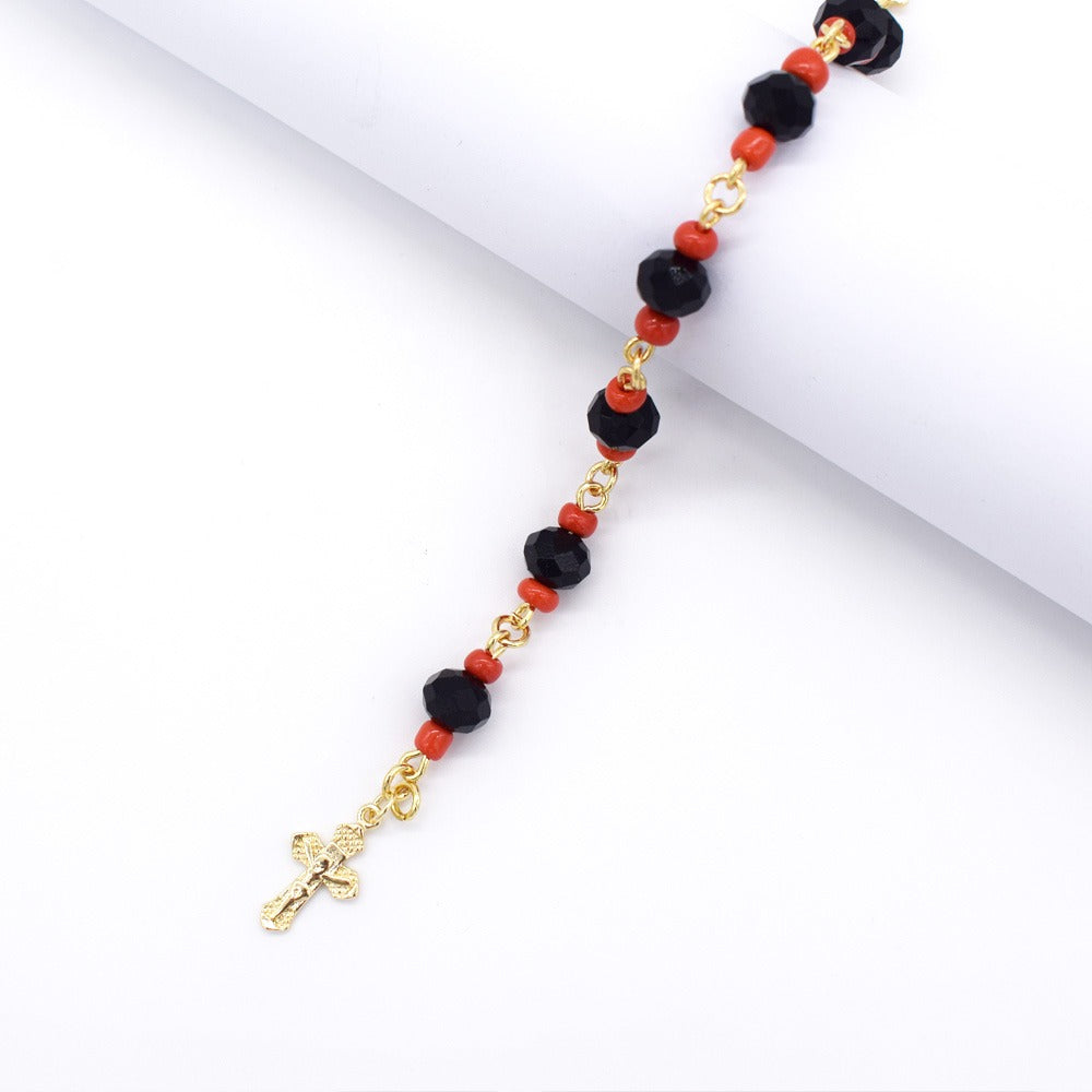 18k Layered Real Gold Filled cross azbche bracelet 6 inches