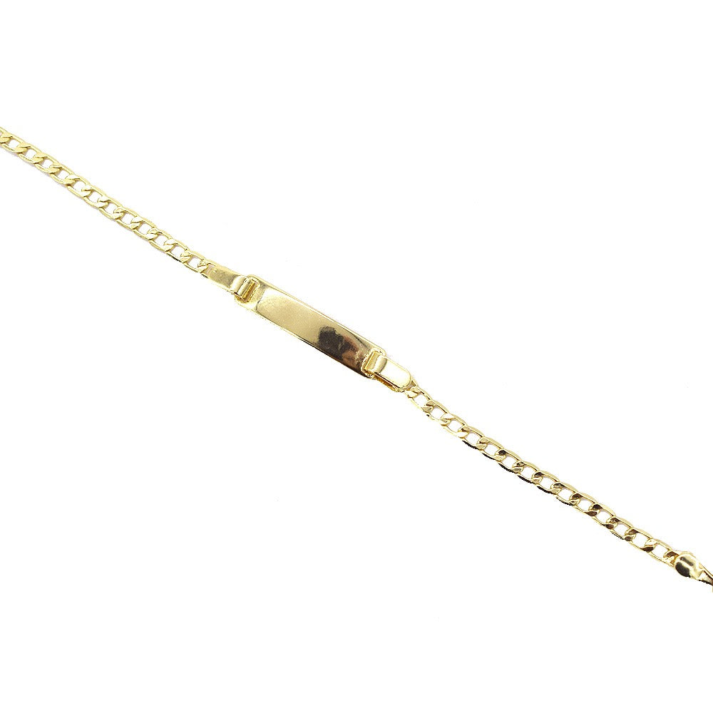 18k Layered Real Gold Filled cuben id bracelet 6 inches
