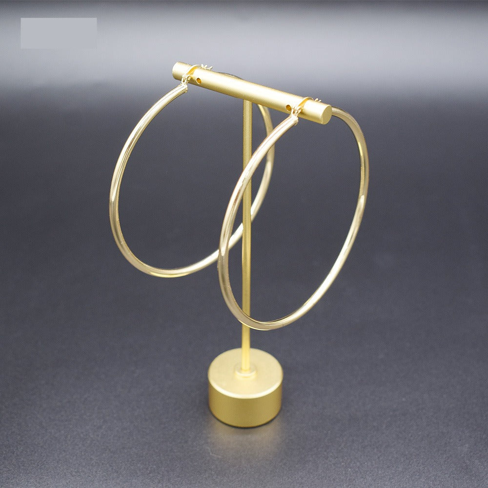 18k layered real gold filled round hoop earrings #12