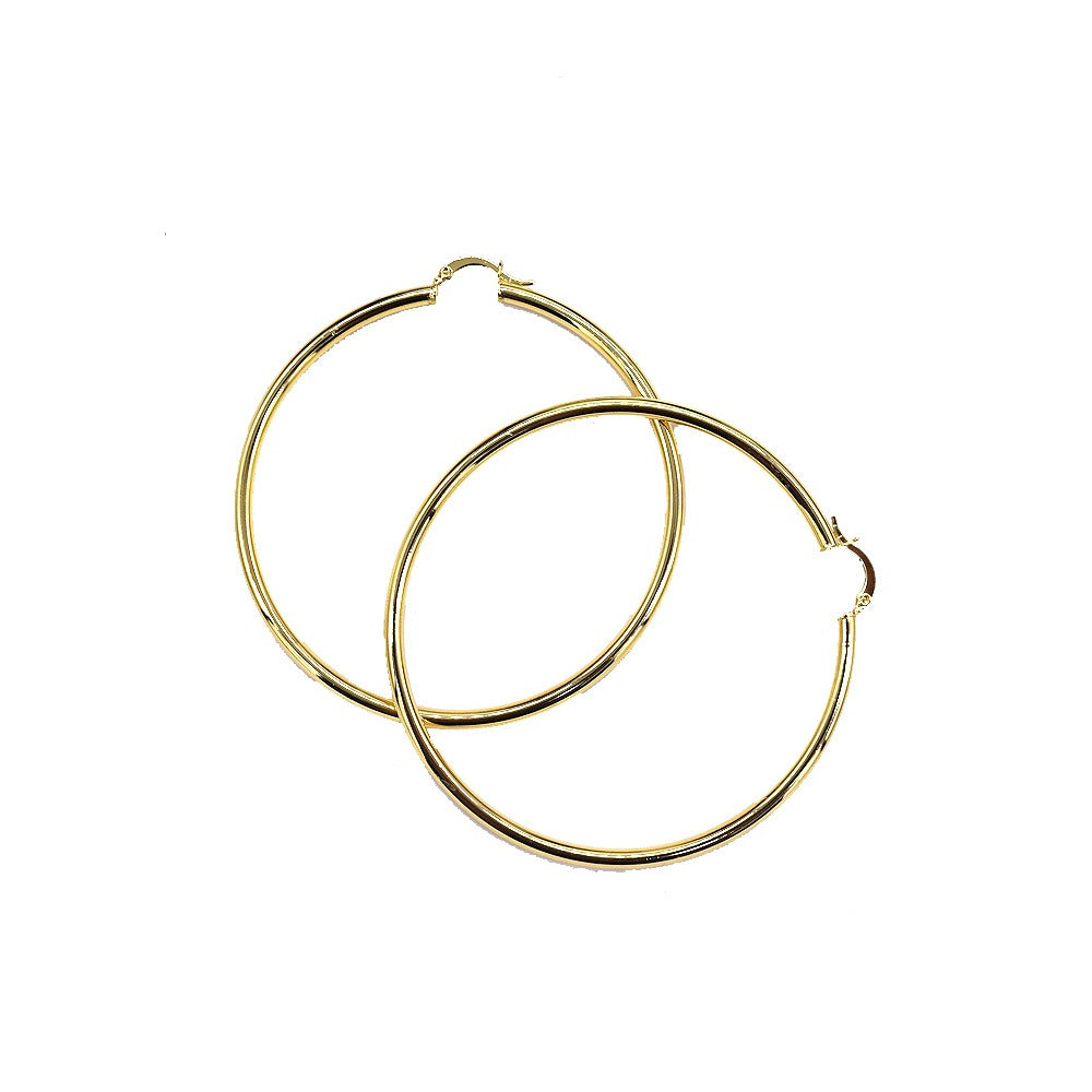 18k layered real gold filled round hoop earrings #12