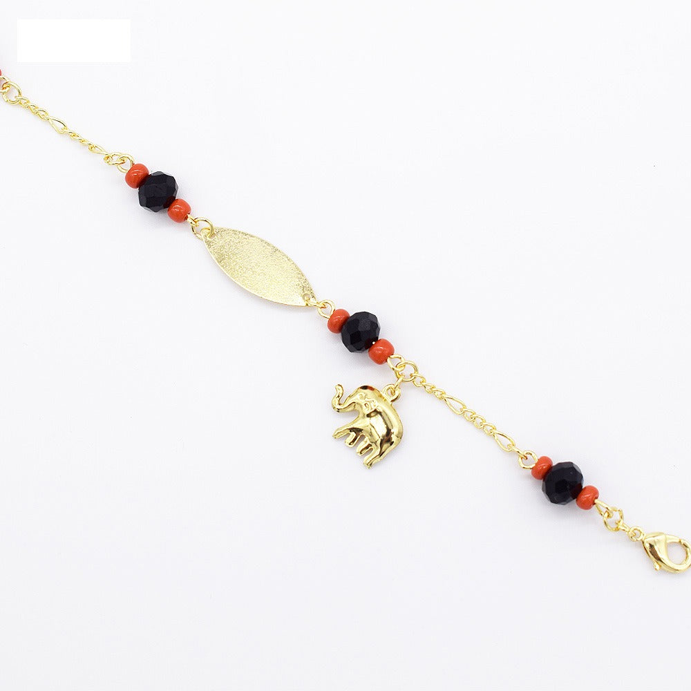 18k Layered Real Gold Filled elephant azbche id bracelet 6 inches