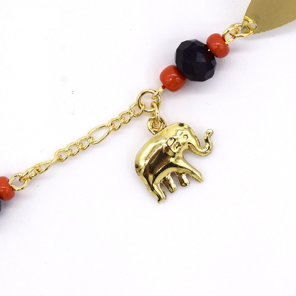 18k Layered Real Gold Filled elephant azbche id bracelet 6 inches