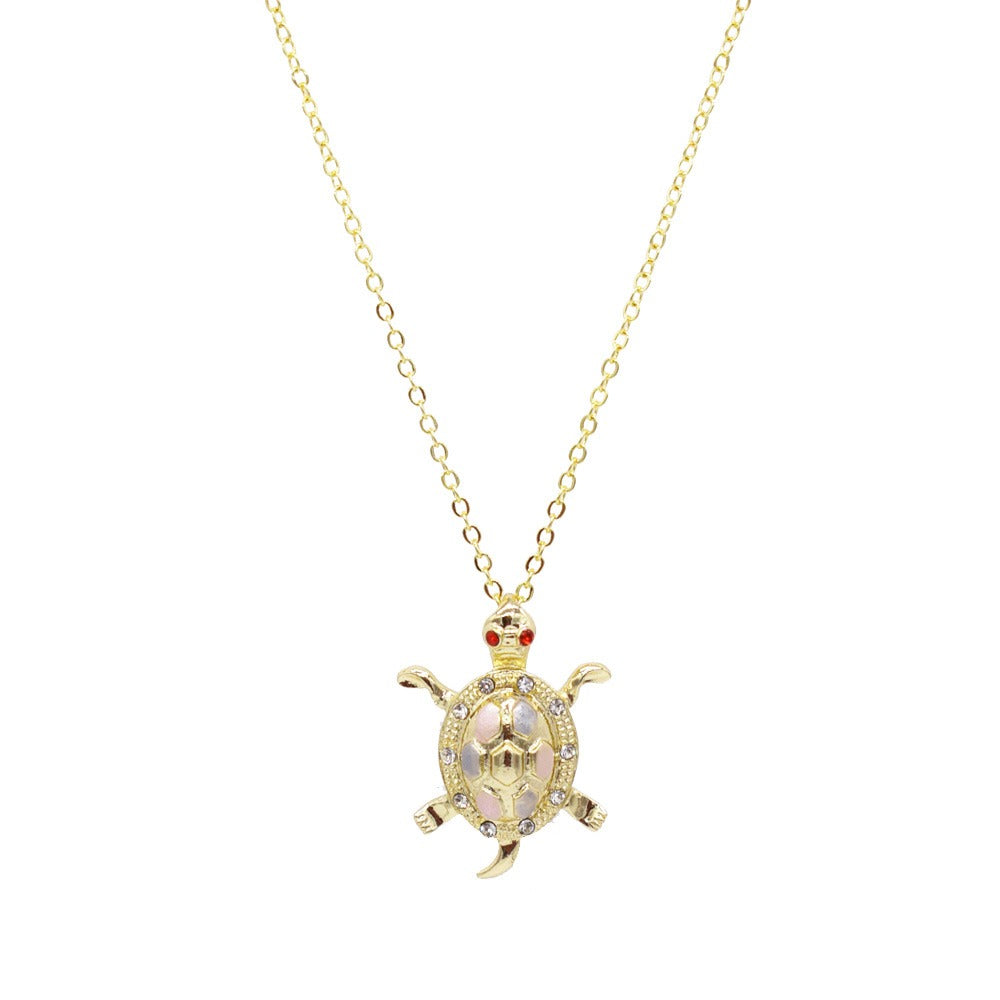 18k Layered Real Gold Filled tri colors turtle charm pendant with 18 inch necklace chain #28