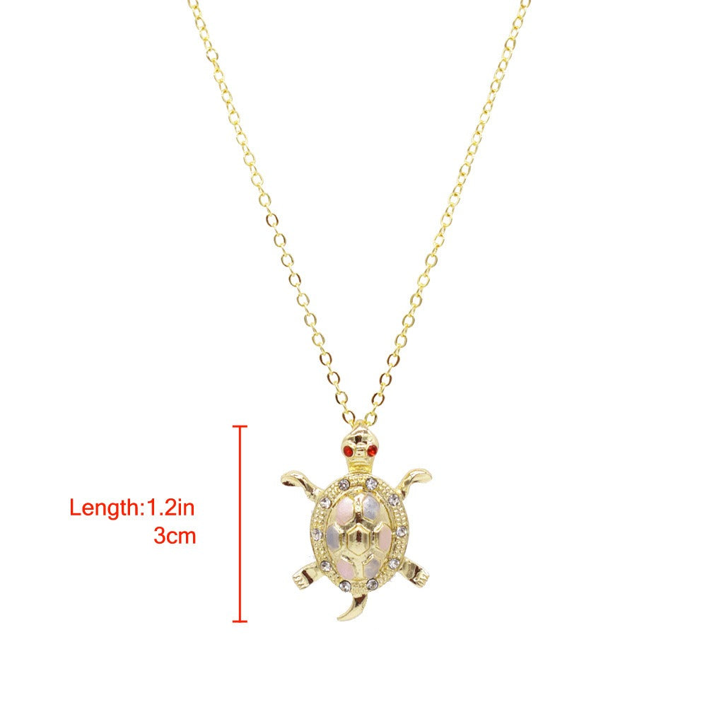 18k Layered Real Gold Filled tri colors turtle charm pendant with 18 inch necklace chain #28