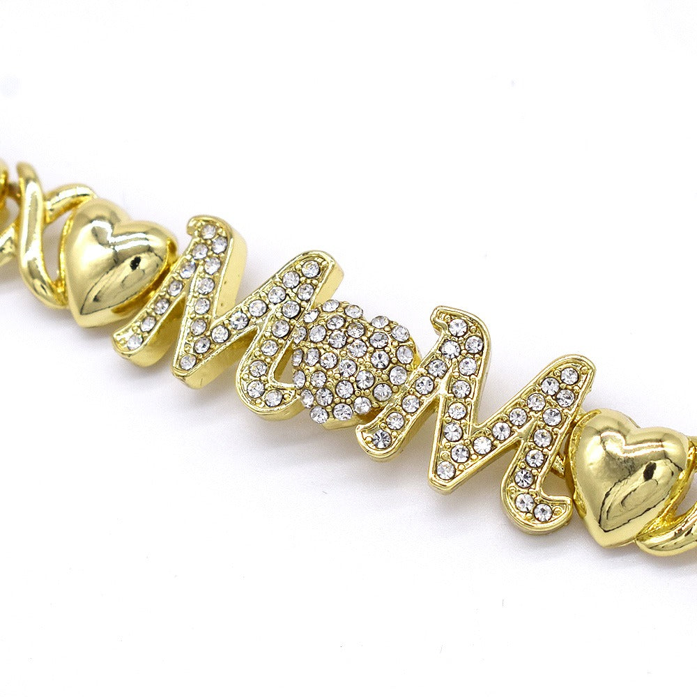 18k Layered real gold filled xo mom bracelet 7.5 inches #12