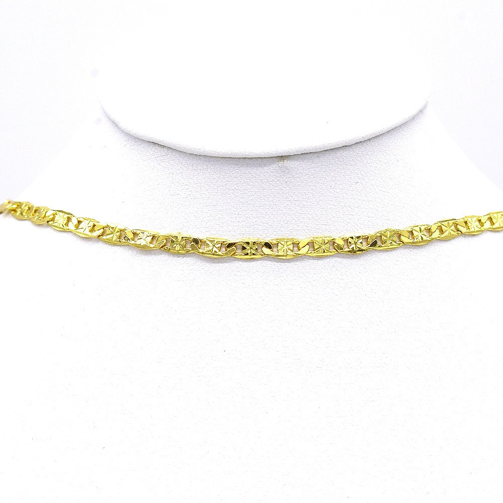 18k Layered Real Gold Filled Valentino link chain 24"