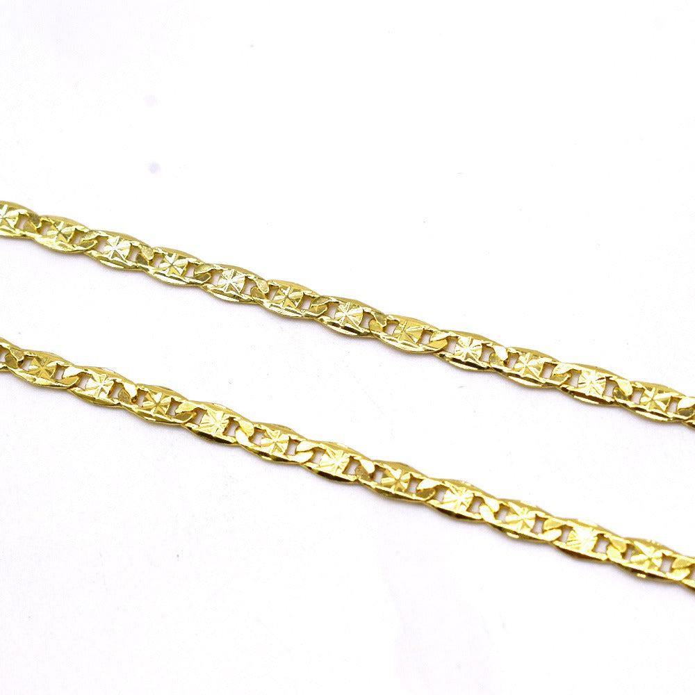 18k Layered Real Gold Filled Valentino link chain 24"
