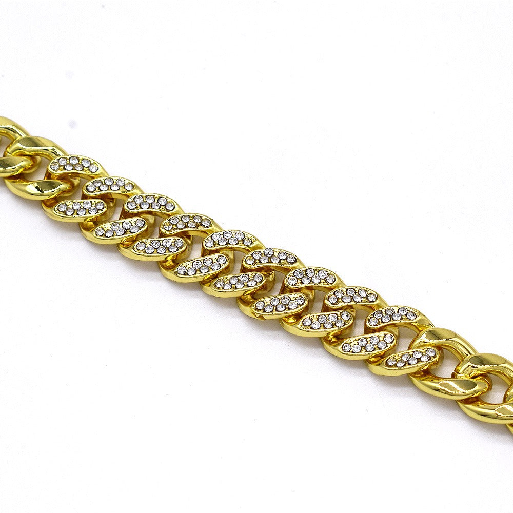 Icedout cuben link bracelet gold Plated 8 inches hip hop #18