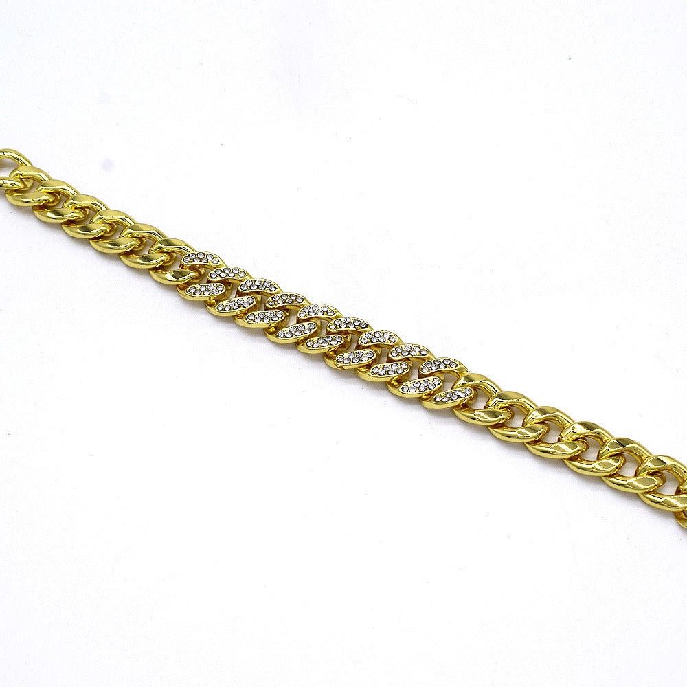 Icedout cuben link bracelet gold Plated 8 inches hip hop #18