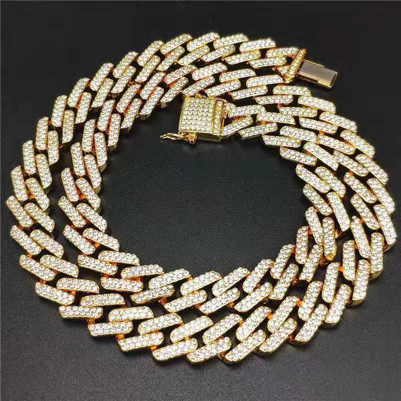 Hip hop set icedout necklace bracelet watch gold Plated #9