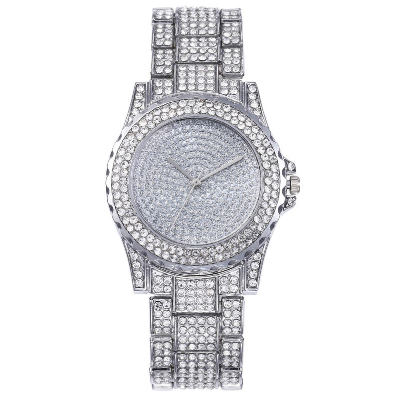 Hip hop set icedout necklace bracelet watch silver color gold Plated