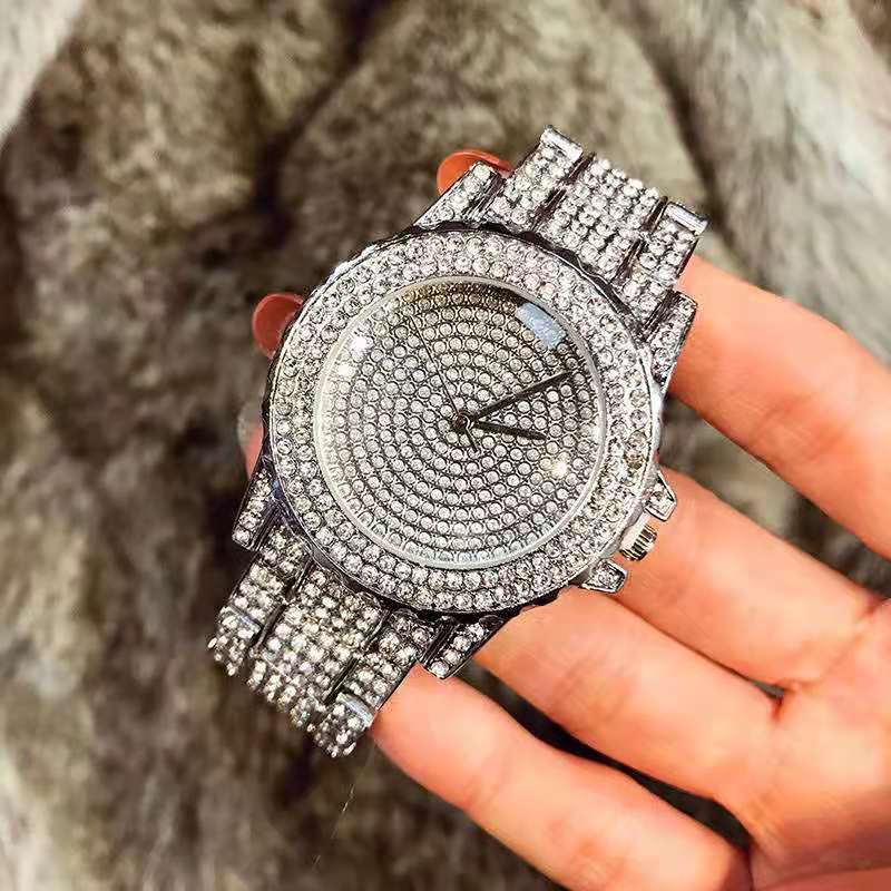 Hip hop set icedout necklace bracelet watch silver color gold Plated