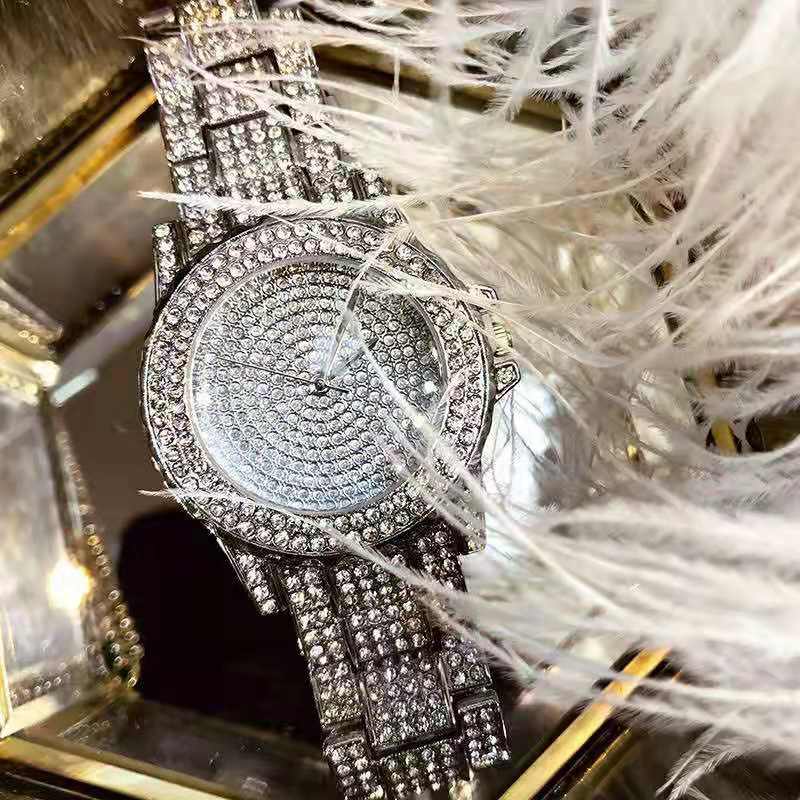 Hip hop set icedout necklace bracelet watch silver color gold Plated
