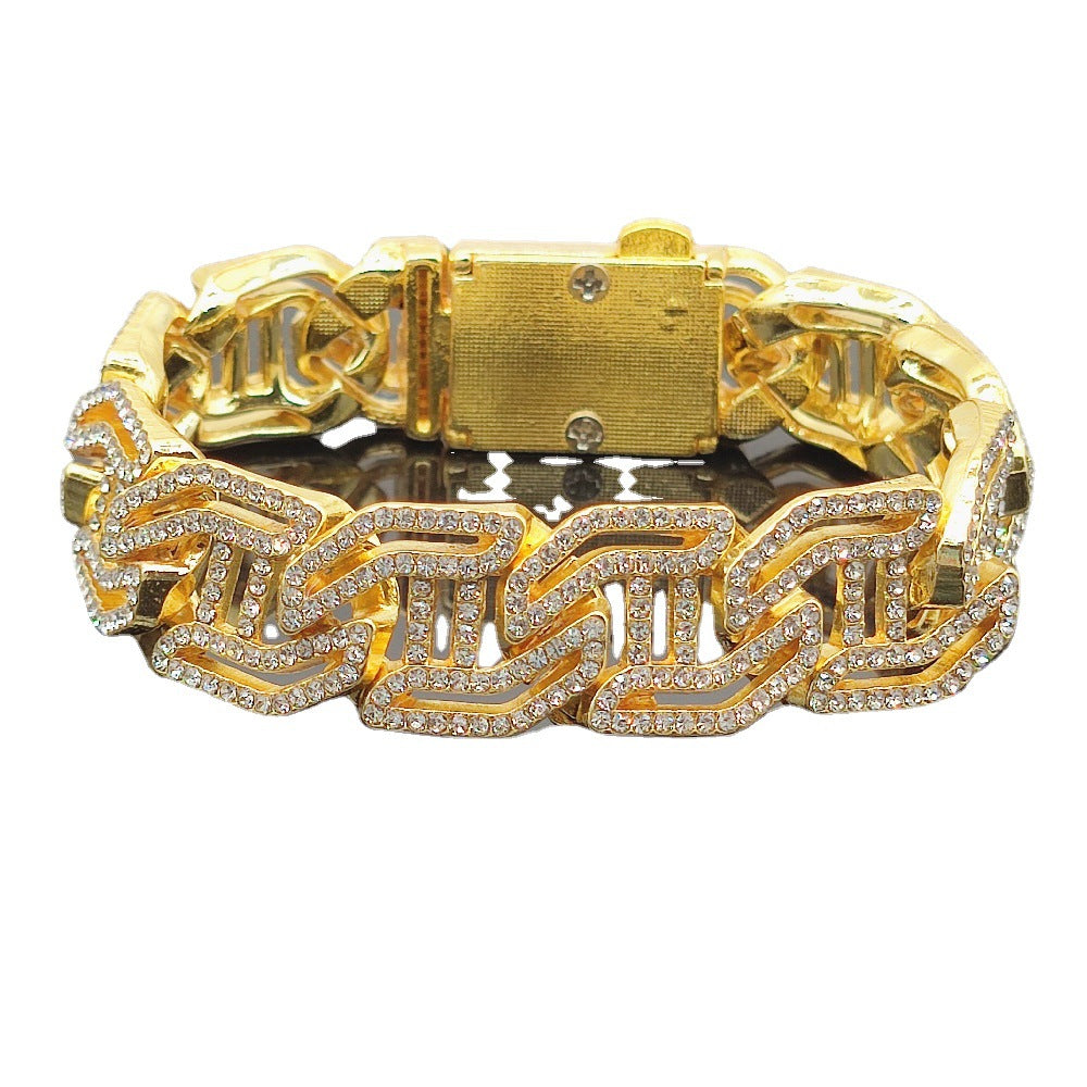Icedout mariner links bracelet hip hop gold Plated 8 inches #17