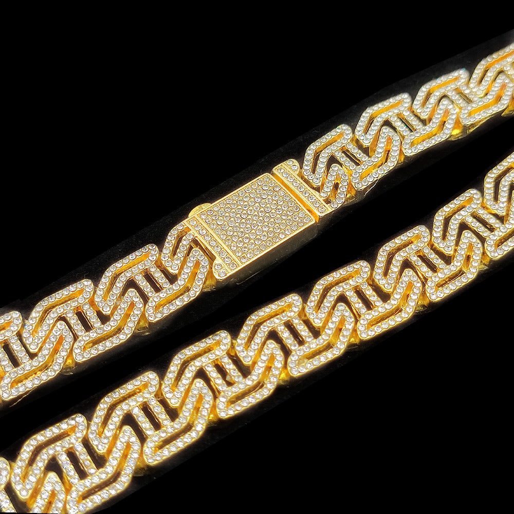 Icedout mariner links bracelet hip hop gold Plated 8 inches #17