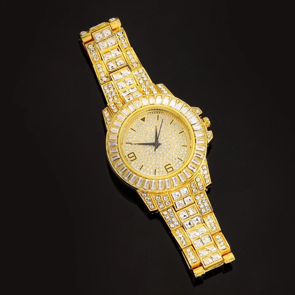 Iced out Presidential watch baguettes settings high quality unisex hip hop #2