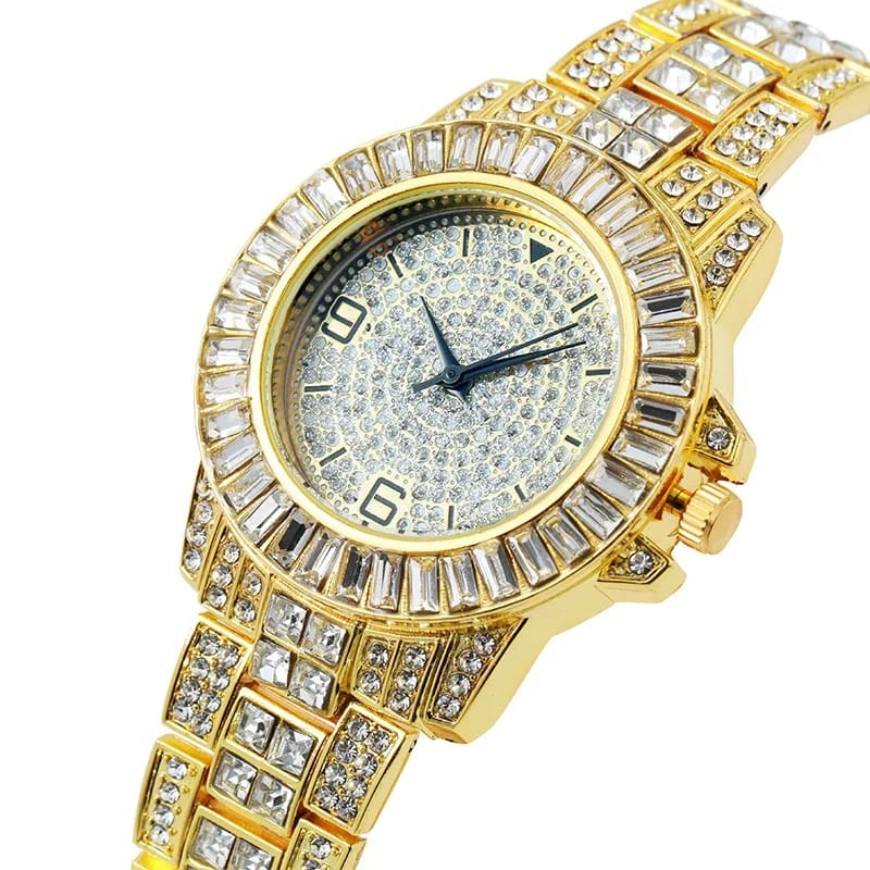 Iced out Presidential watch baguettes settings high quality unisex hip hop #2