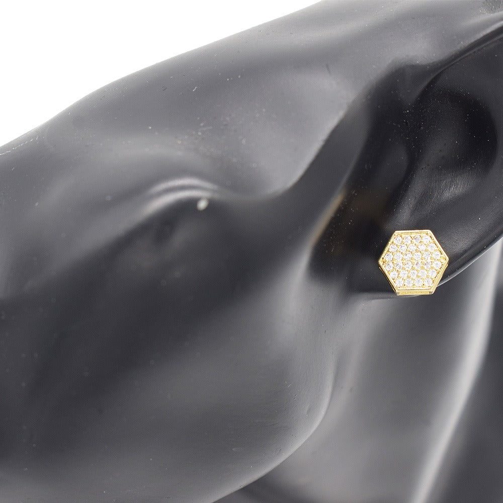 18k Layered Real Gold Plated icedout earrings hip hop #21