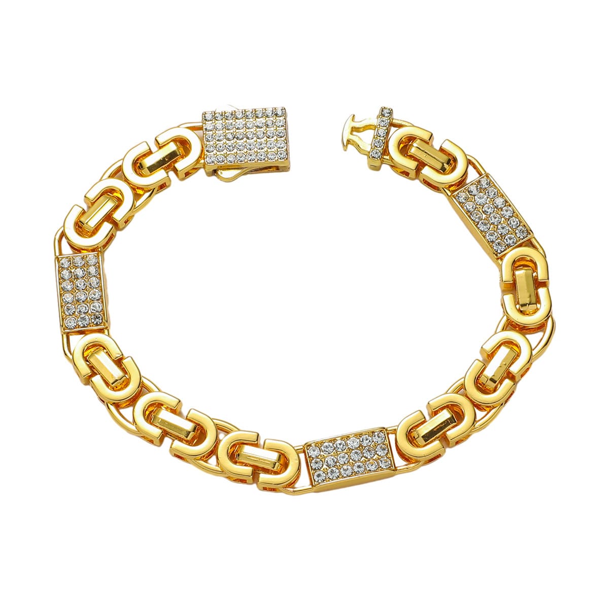 Hip hop necklace bracelet set Gold Plated silver Plated icedout #16
