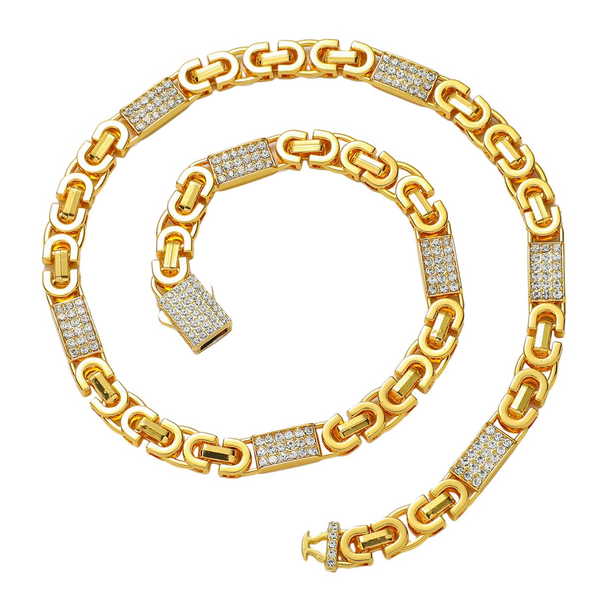 Hip hop necklace bracelet set Gold Plated silver Plated icedout #16