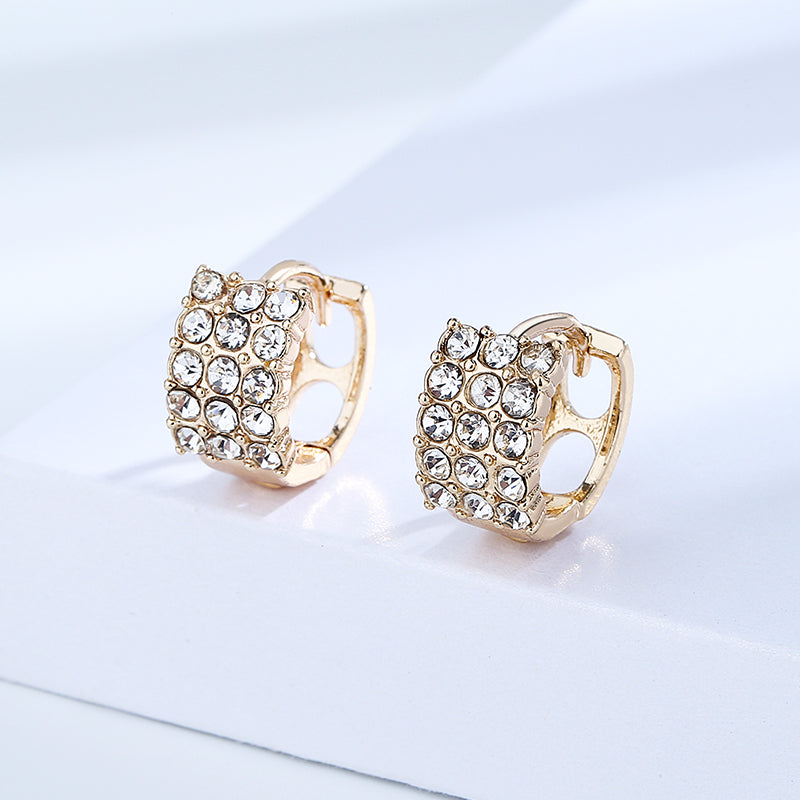 18k Layered Real Gold Filled Icedout huggies earrings #6