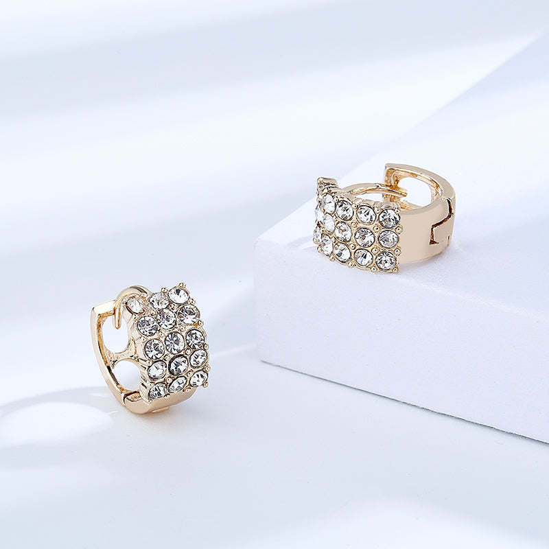 18k Layered Real Gold Filled Icedout huggies earrings #6