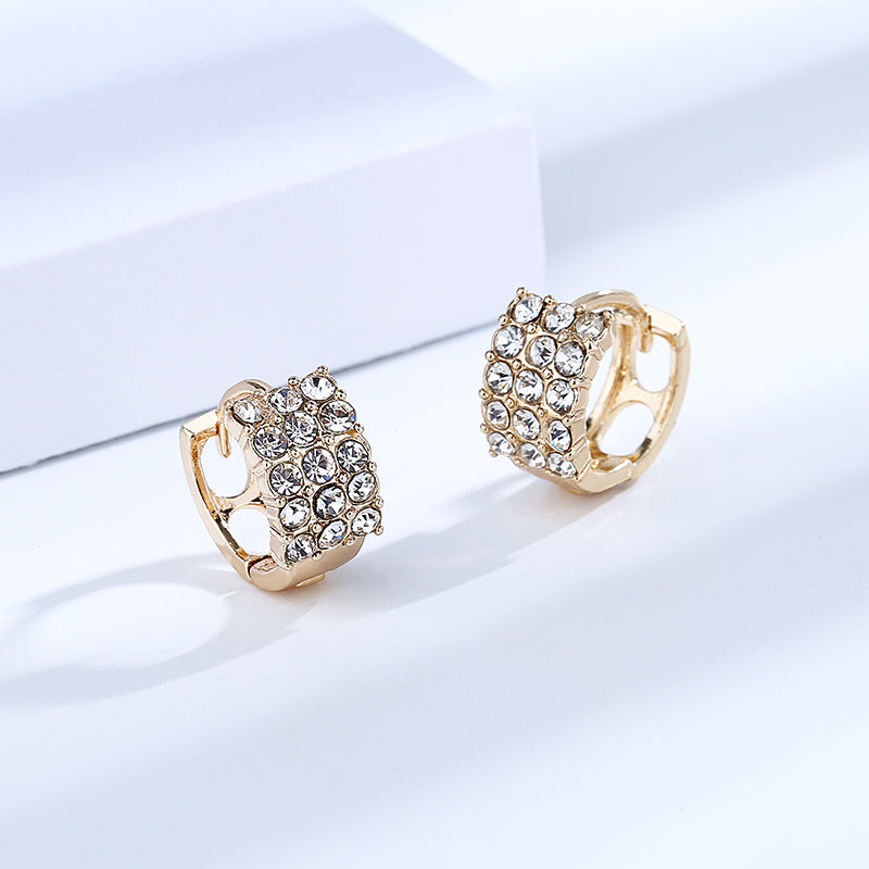 18k Layered Real Gold Filled Icedout huggies earrings #6