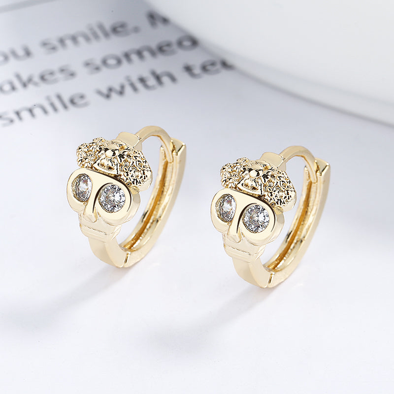 18k Layered Real Gold Filled round huggies earrings #4