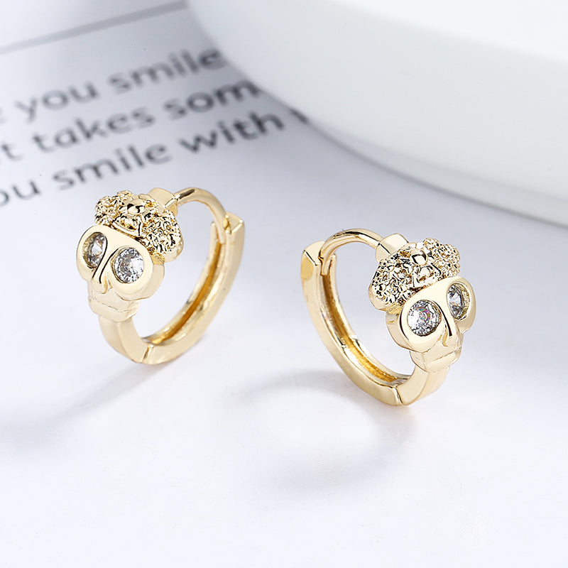 18k Layered Real Gold Filled round huggies earrings #4