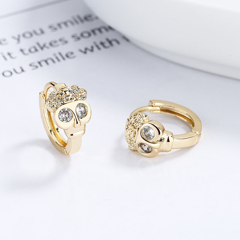 18k Layered Real Gold Filled round huggies earrings #4